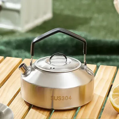 1L/1.5L Camping Water Kettle Outdoor Coffee Kettle Tableware Picnic Set Supplies Durable Camping Tea