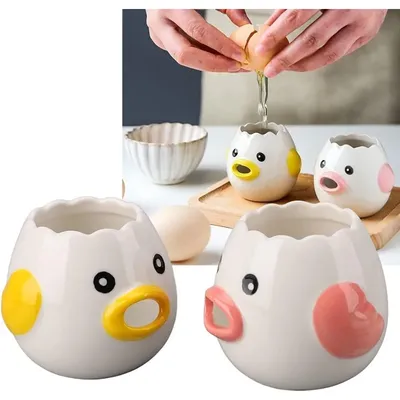 Cartoon Egg Separator Mini Egg White and Yolk Separator Practical and Simple Ceramic Egg Separator
