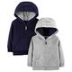 Simple Joys by Carter's Baby-Jungen 2-Pack Fleece Full Zip Fashion-Hoodies, Grau/Marineblau, 24 Monate (2er Pack)