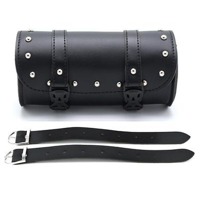 Motorcycle Cruiser Tool Bag Fork Barrel Shape Handlebar Front Fork Bag Black Saddlebags For Motorcycle Pannier Saddle Bags Tools