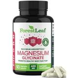 Pure Magnesium Glycinate 400mg Capsules - High Absorption Magnesium Glycinate - Mag Bisglycinate for Stress Bones Muscles Nerves Sleep Relaxation & Heart Health Non GMO & Gluten Free 90 Capsules