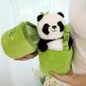 Bamboo Panda Plush Toy Panda In Bamboo Tube Panda Hugging Bamboo Doll