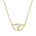 GHYJPAJK Double Love Heart Bling Pendant Clavicle Chain Necklace Gift For Women