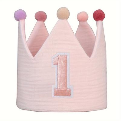 TEMU 1pc, Birthday Hat For 1st 2nd 3rd, Pink Birthday Crown For Boys Girls, Atmosphere Dress Up Headwear, Photo Booth Props, Holiday Ornament, Creative Small Gift