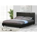 (3ft Single, Black) Easton Faux Leather Bed Frame with Tanya Mattress
