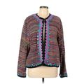 Alex Kin Jacket: Purple Aztec or Tribal Print Jackets & Outerwear - Women's Size Large