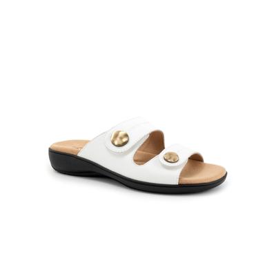 Women's Ruthie Stitch Slip On Sandal by Trotters in White (Size 7 M)