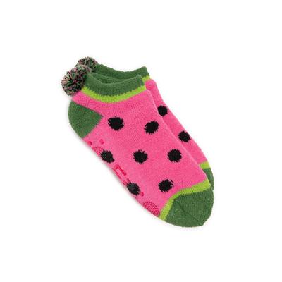 Plus Size Women's Women'S Cozy Footie Cabin Sock by MUK LUKS in Watermelon (Size ONESZ)