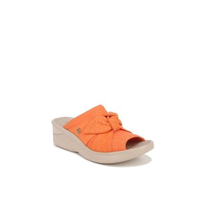 Women's Smile Wedge Sandal by BZees in Orange Fabric (Size 9 1/2 M)