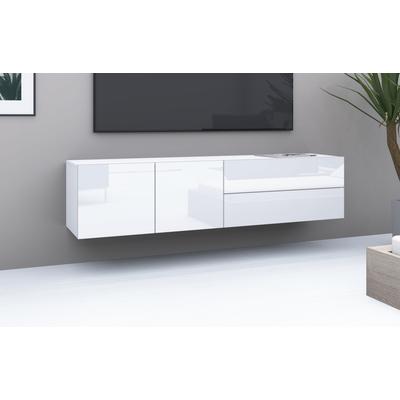 Lowboard BORCHARDT MÖBEL "Sophia", weiß (weiß matt, weiß hochglanz), B:152cm H:35cm T:35cm, Spanplatte, Sideboards, Breite 152 cm, hängend und stehend montierbar Image