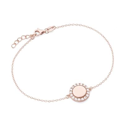 Armband SMART JEWEL "rund mit Zirkonia Steinen Silber 925", rosa (rosé), Armbänder, 20cm, Silber 925 (Sterlingsilber)