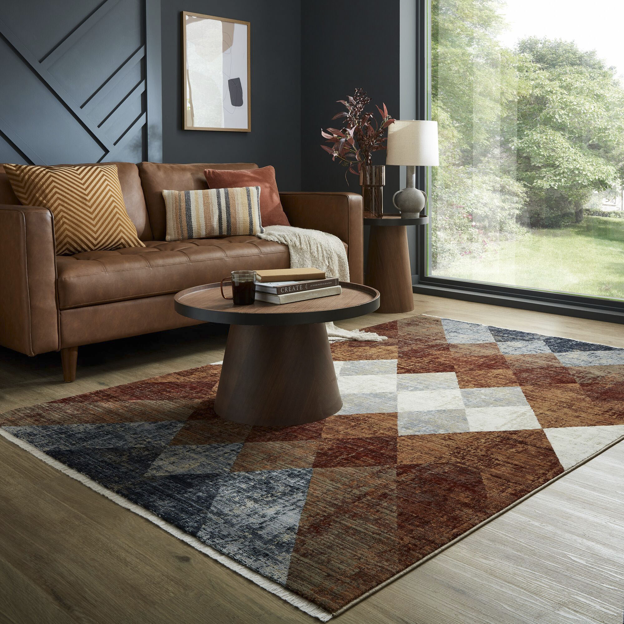 Teppich FLAIR RUGS "Bradley Geo", rot, B:120cm H:8mm L:169cm, Kunstfaser, Teppiche, Traditional Teppich Image