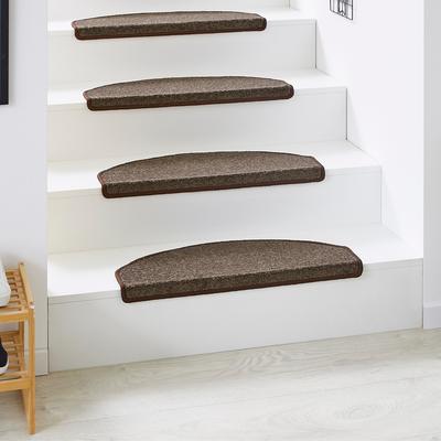 Stufenmatte ANDIAMO "Casablanca, Made in Netherlands", braun, B:65cm H:6,5mm L:28cm, Obermaterial: 100% Polypropylen, Teppiche, Uni Farben, selbstklebend, strapazierfähig, 15 Stück in einem Set Image