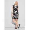 Sommerkleid STREET ONE, Damen, Gr. 38, EURO-Größen, schwarz, Stoff, 100% Leinen, gemustert, casual, normal knielang, V-Ausschnitt, ohne Ärmel breiter Bund, Kleider, aus Leinen