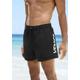 Badeshorts VENICE BEACH, Herren, Gr. XXL (58/60), N-Gr, schwarz, Recycling-Polyester, Microfaser, unifarben mit Farbeinsatz, Badehosen, mit großem Markenschriftzug