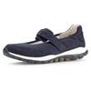 Riemchenballerina GABOR ROLLINGSOFT, Damen, Gr. 38, blau (dunkelblau), Textil, Nubukleder, sportlich, Schuhe, Klettschuh, Freizeitschuh, Komfortschuh mit Klettverschluss