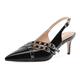 Eldof Women Slingback Heels Buckle Strap Pointed Toe Slip On Kitten Heel Pumps Shoes Dressy Studded Eyelet 2.5 Inches, Black, 5 UK