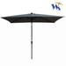 10 x 6.5t Rectangular Patio Solar LED Lighted Outdoor Umbrellas with Crank and Push Button Tilt
