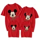 Familie passendes T-Shirt Minnie Mickey Mouse Shirt weiß rot Vater Mutter und Kinder Disney T-Shirts