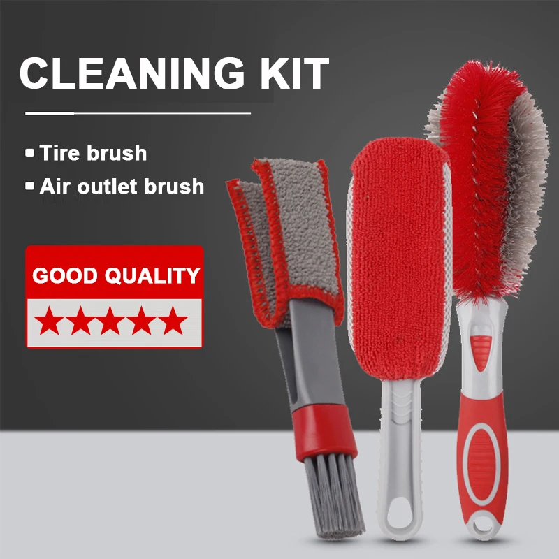 Auto wasch bürste, Radnaben bürste mit weichen Borsten, Reinigungs bürste für die Entlüftung der Auto klimaanlage, Reifen bürste Image