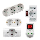 Adattatore presa UE con interruttore ON/OFF Adattatore di alimentazione di espansione standard europeo Spina da 4,8 mm Presa a muro per convertitore CA elettrico