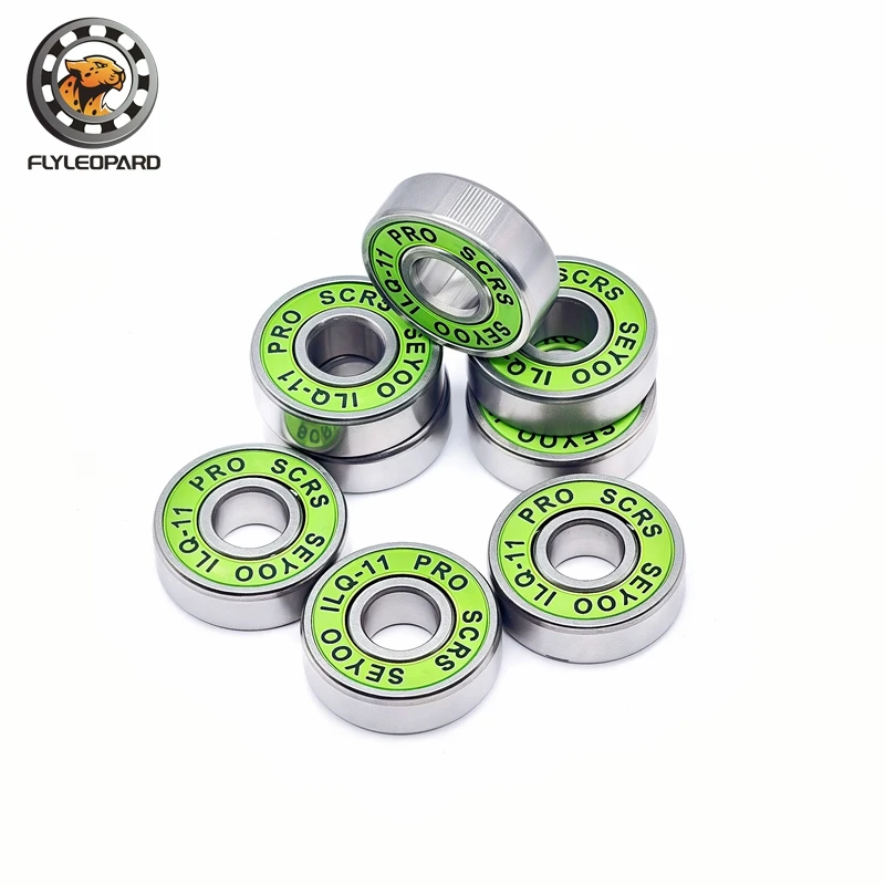 8 stücke Rollschuh-Radlager tiefe Nut 608rs ILQ-11 grüne Dichtung ABEC-9 Miniatur kugellager für Skateboard Image