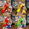 Ensemble de 6 porte-clés Mario Bros Luigi Super Mario Toad Yoshi Bowser modèle de figurine en