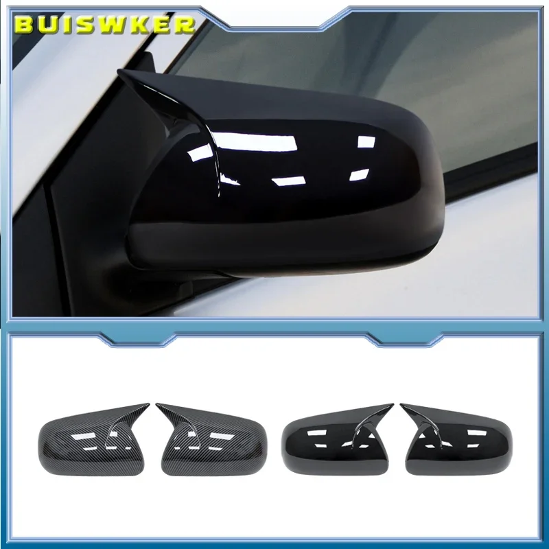 Für Toyota Corolla 2007-2013 Vios Yaris Limousine P90 2008-2013 Auto Rückspiegel Abdeckungen ABS Carbon faser Glanz Schwarz Image