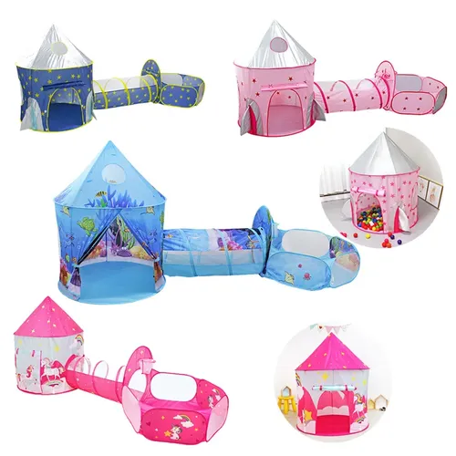 Kind Tunnel Raumschiff 3 In 1 Zelt Haus Spielen Spielzeug Faltbare Kinder Krabbeln Tragbare Ozean