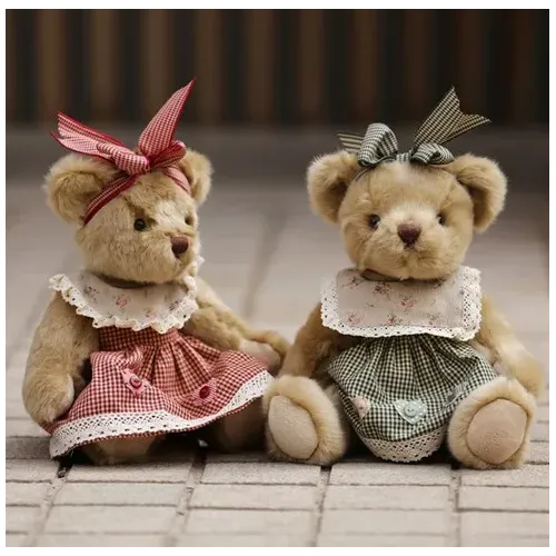 Nette retro Teddybär Plüsch Spielzeug Plüsch Spielzeug Bears in Kleidung Puppen mit Beweglichen