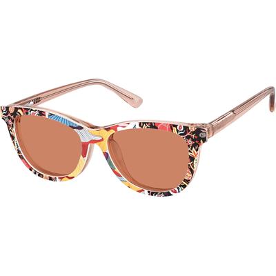 Zenni Girls Cat-Eye Prescription Glasses W/ Snap-On Sunlens Pink Plastic Full Rim Frame