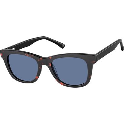 Zenni Boys Square Prescription Glasses W/ Snap-On Sunlens Black Plastic Full Rim Frame