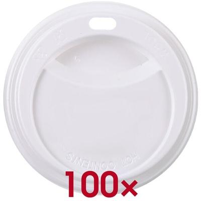 HYGO STAR 100er-Pack Deckel für Einweg-Trinkbecher »To Go« Ø 90 mm weiß, 9 cm Image