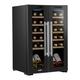 Baridi 24 Bottle Dual Zone Wine Cooler, Fridge, Touch Screen, LED Light Black and Mirror Glass Door - DH97