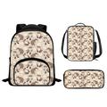 SEANATIVE Cute Otter Girls Backpack Set of 3 Large Capacity Kids Rucksacks+Insulated Cooler Box Pouch+Zipper Pencil Pouch Leisure School Bags for Boys