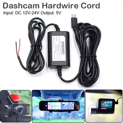 CarDash Cam Wire 3.1m DVR Hardwire Cable Kit Video Recorder 12V 24V To 5V Mini Micro Type-C USB