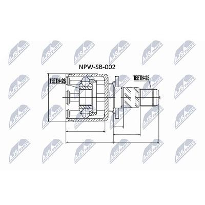 Nty Gelenksatz, Antriebswelle [Hersteller-Nr. NPW-SB-002] für Subaru Image