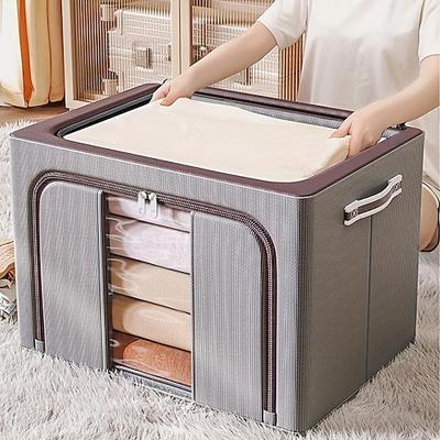 1 x Kleideraufbewahrungsbox mit großer Kapazität, staubdichter Kleidungs-Quilt-Organizer, faltbarer Behälter für Wohnheim, Zuhause Image