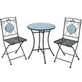Canddidliike 3 Pieces Patio Bistro Set Outdoor Conversation Furniture Table and Folding Chair Comfortable Breathable Garden Outdoor Furniture for Backyard Deck