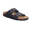 Pantolette ROHDE "Grado", Herren, Gr. 40, blau (dunkelblau), Leder, klassisch, Schuhe, Sommerschuh, Schlappen, Poolslides, ergonomisch geformtes Fußbett