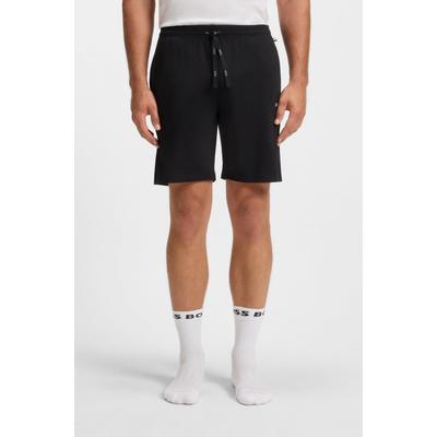 Sweatshorts BOSS "Mix&Match Short CW", Herren, Gr. L (52), N-Gr, schwarz (schwarz 001), Sweatware, Obermaterial: 95% Baumwolle, 5% Elasthan, unifarben, casual, Basic ca. Mitte Oberschenkel, Hosen, mit BOSS Logo Image