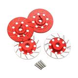Rushawy 4 Pieces RC Brake Disc 12mm for DIY Modified Parts 1:10 RC Truck Hobby Model red