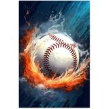Uoyeqt Adult Kid 500 Pieces Wooden Jigsaw Puzzle Flame Baseball Jigsaw Puzzle
