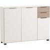 Schuhschrank WELLTIME "Alexa, Breite 141 cm, Front mit Akustikprint", beige (cremebeige, akustik), B:141,9cm H:105,5cm T:35,0cm, FSC-zertifizierter Holzwerkstoff, Schränke, Front mit Akustikprint