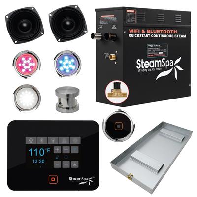 SteamSpa Black Series Bluetooth 9kW QuickStart Steam Bath Generator