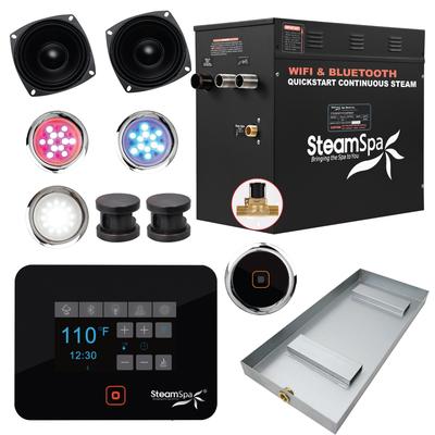SteamSpa Black Series Bluetooth 10.5kW QuickStart Steam Bath Generator