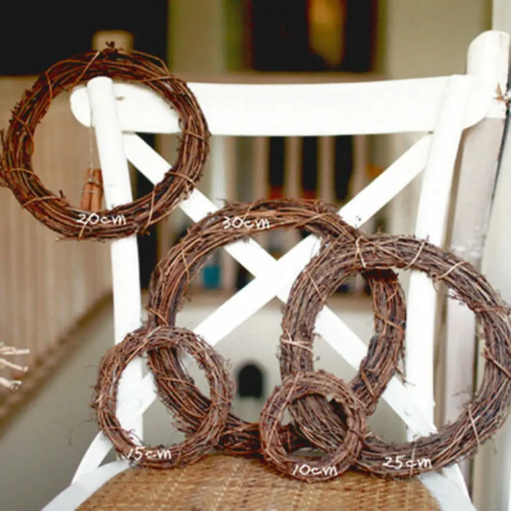 8-30CM Heißer Weihnachten Künstliche Kranz Wicker Reben Ring Runde/Herz Form Festival DIY Handwerk Rattan girlande Weihnachten Party Decor Image