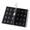 Supporto per scatola di immagazzinaggio della scheda di memoria in alluminio argento per schede