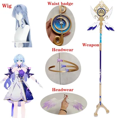 Robin Waffe Spiel Honkai Star Rail Kostüm Zubehör Cosplay Perücke Feder Kopfbedeckung Haarnadeln Image