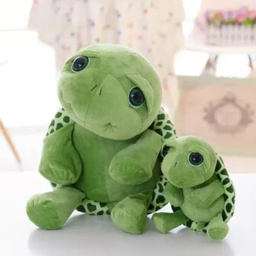 Heiß angekommen Cartoon große Augen grüne Schildkröte Plüsch Spielzeug Schildkröte Hochzeit Puppen